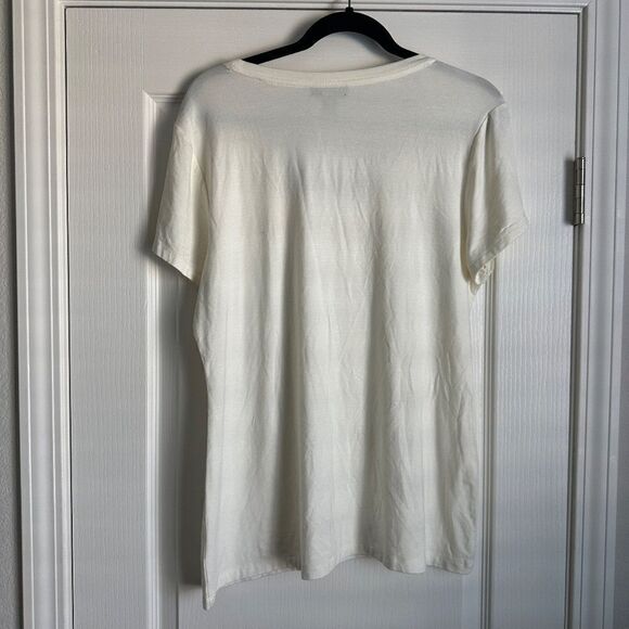 Alfani Blouse Short Sleeve Ruffle Neckline Large NWT - Picture 2 of 5